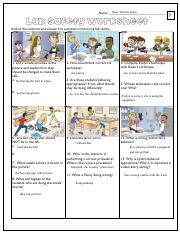 safety in the lab worksheet