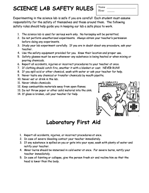 safety in the laboratory worksheet