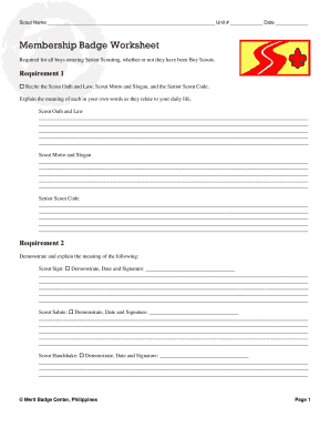 Safety Merit Badge Worksheet - Fill and Sign Printable Template Online