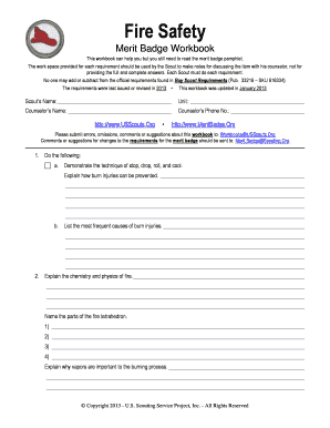 safety merit badge worksheet