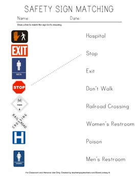 Safety sign worksheets | TPT