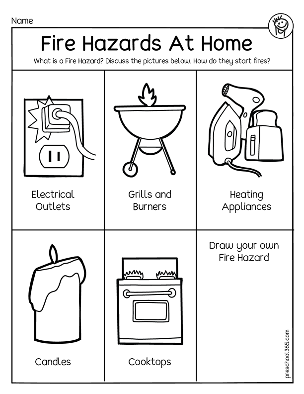 Free and Fun fire safety activities for Kindergarten and first graders