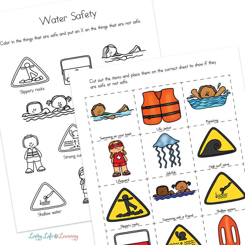 Water Safety Worksheets for Kids