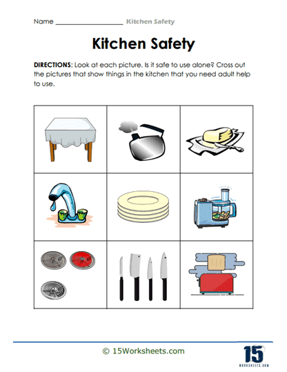 safety worksheet for kindergarten