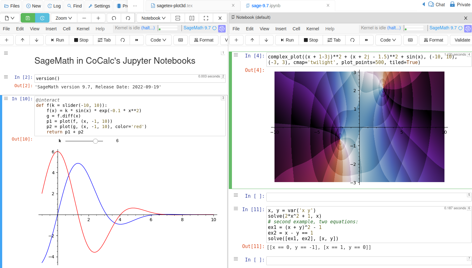 Use SageMath Online - Worksheets Library
