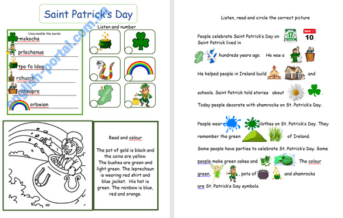 Saint Patrick`s Day Worksheet - Spring - download worksheet ...