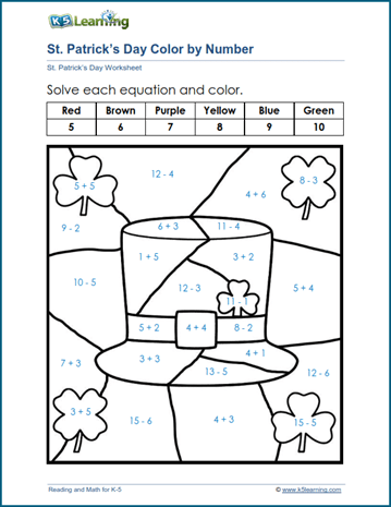 St Patricks Day Math Worksheets For 2nd Grade Best Sale | www ...