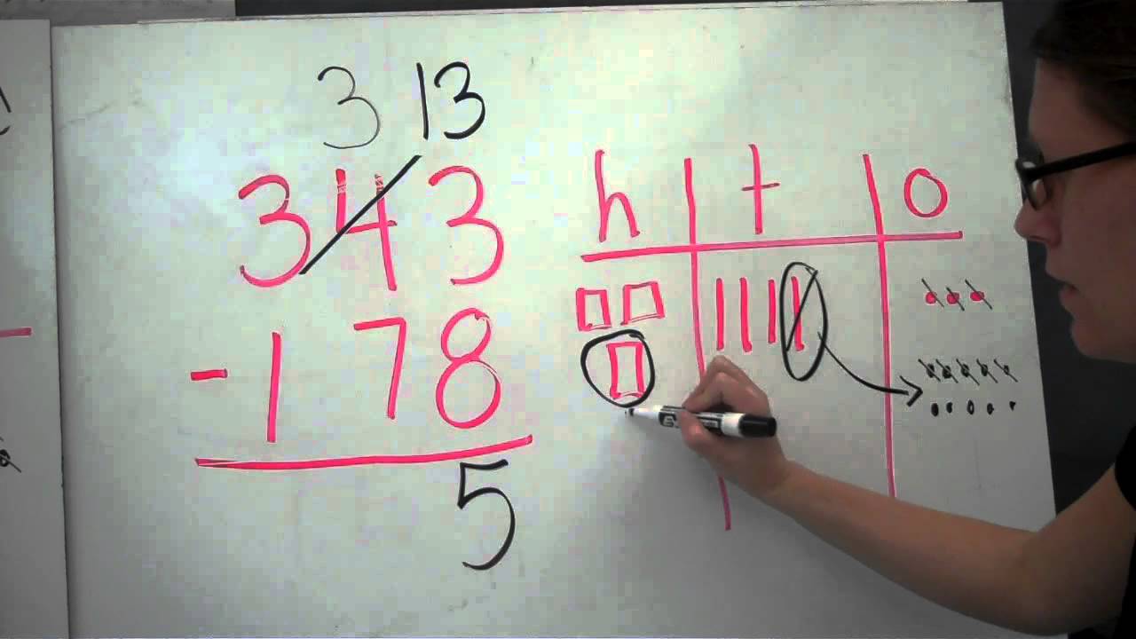 Subtraction with regrouping 3 digit