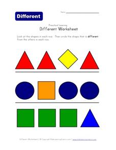 same and different activities for preschool