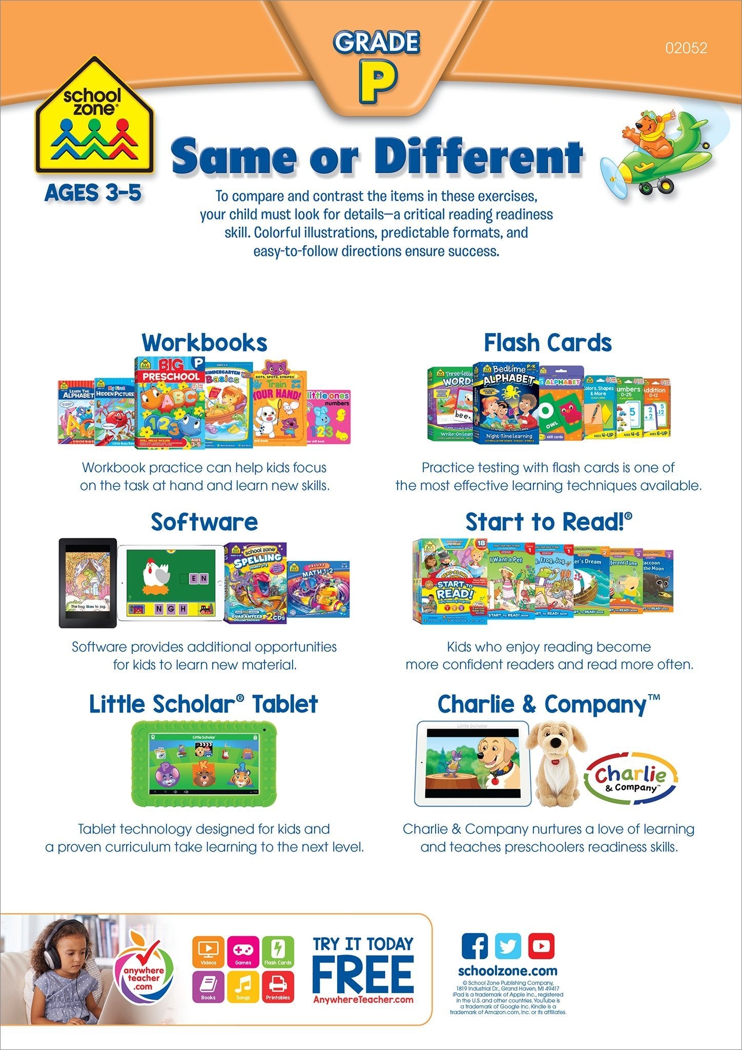 Perceptual Skills-Same or Different, Preschool Get Ready Workbooks ...