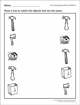 Printable picture difference worksheets for preschools