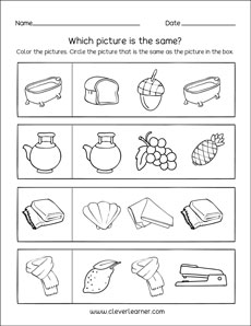 FREE Same and Different Worksheets for Preschool ⋆ The Hollydog Blog