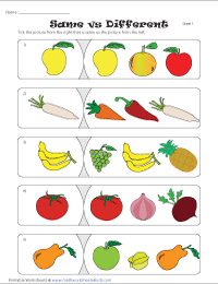 FREE Same and Different Worksheets for Preschool ⋆ The Hollydog Blog