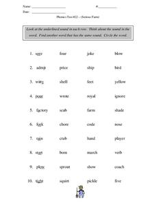 Serious Farm: same sound Worksheet for 2nd - 3rd Grade | Lesson Planet