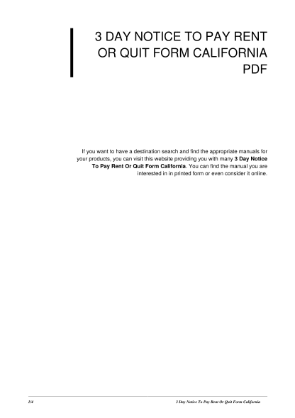 sample 3 day eviction notice in california