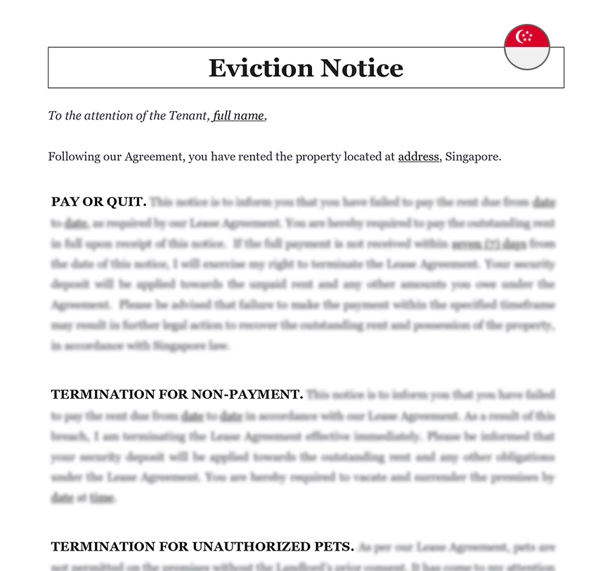 sample eviction notice for breach of lease