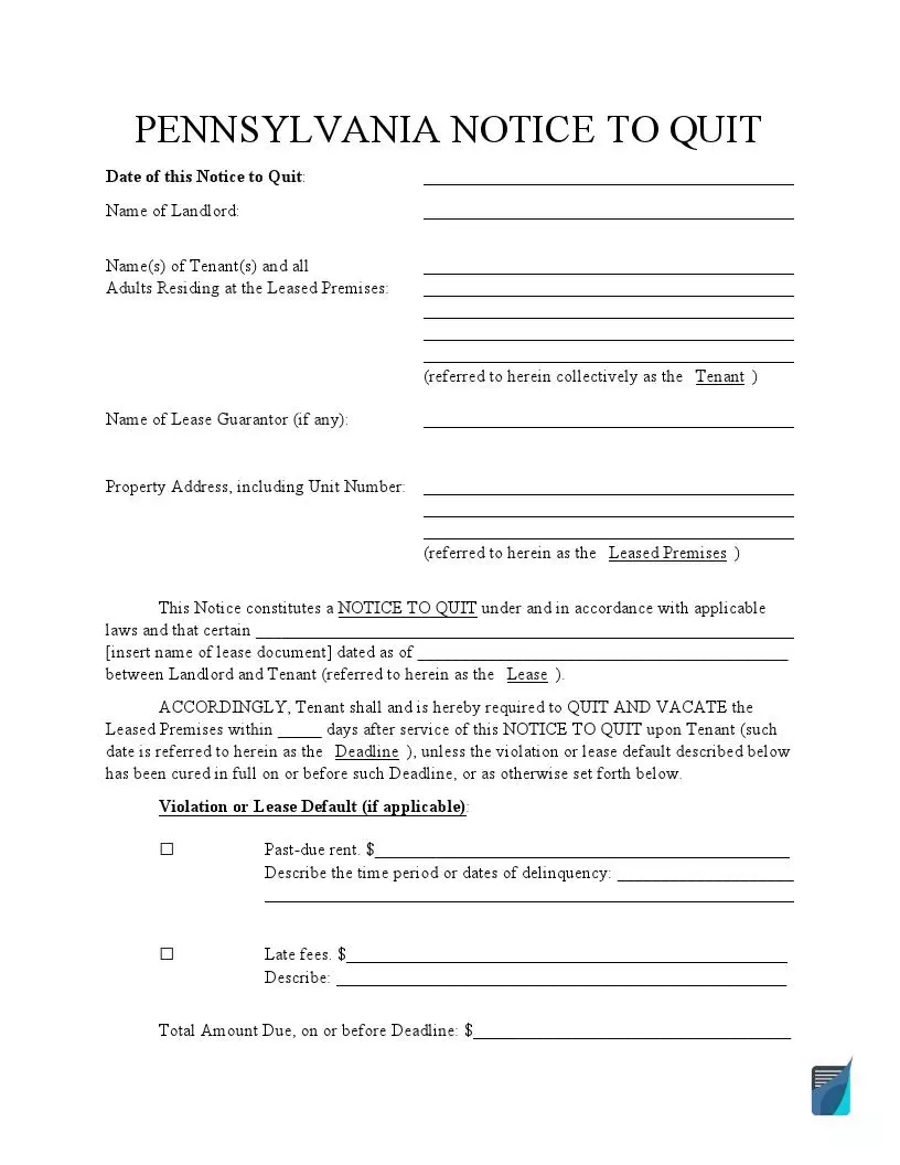 sample eviction notice for breach of lease