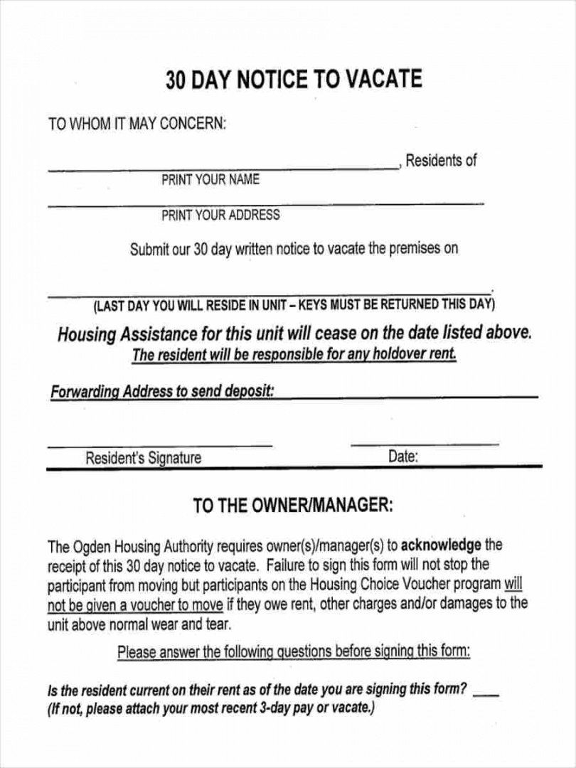 sample eviction notice for roommate