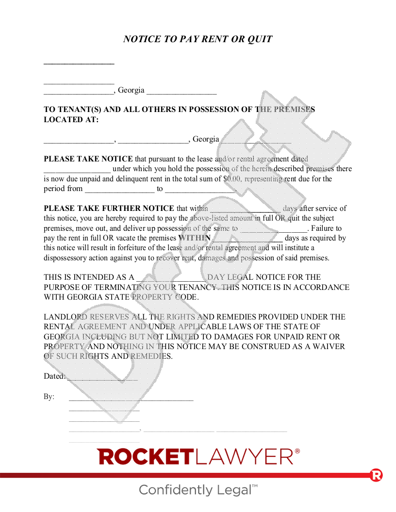 sample eviction notice ga