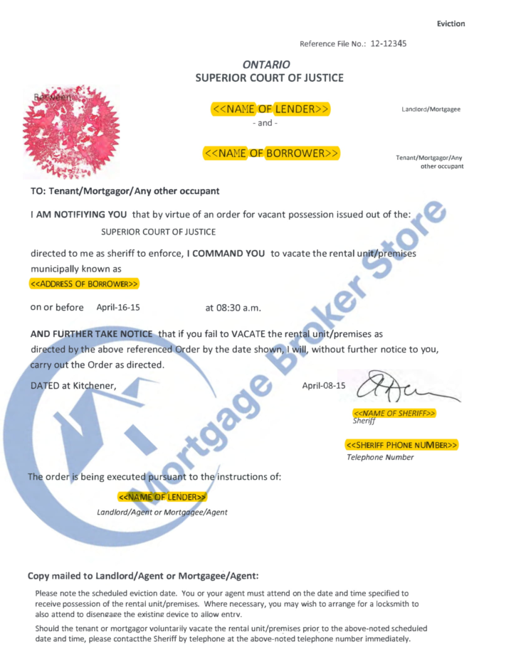 What is a Eviction Notice in Ontario - PoSO