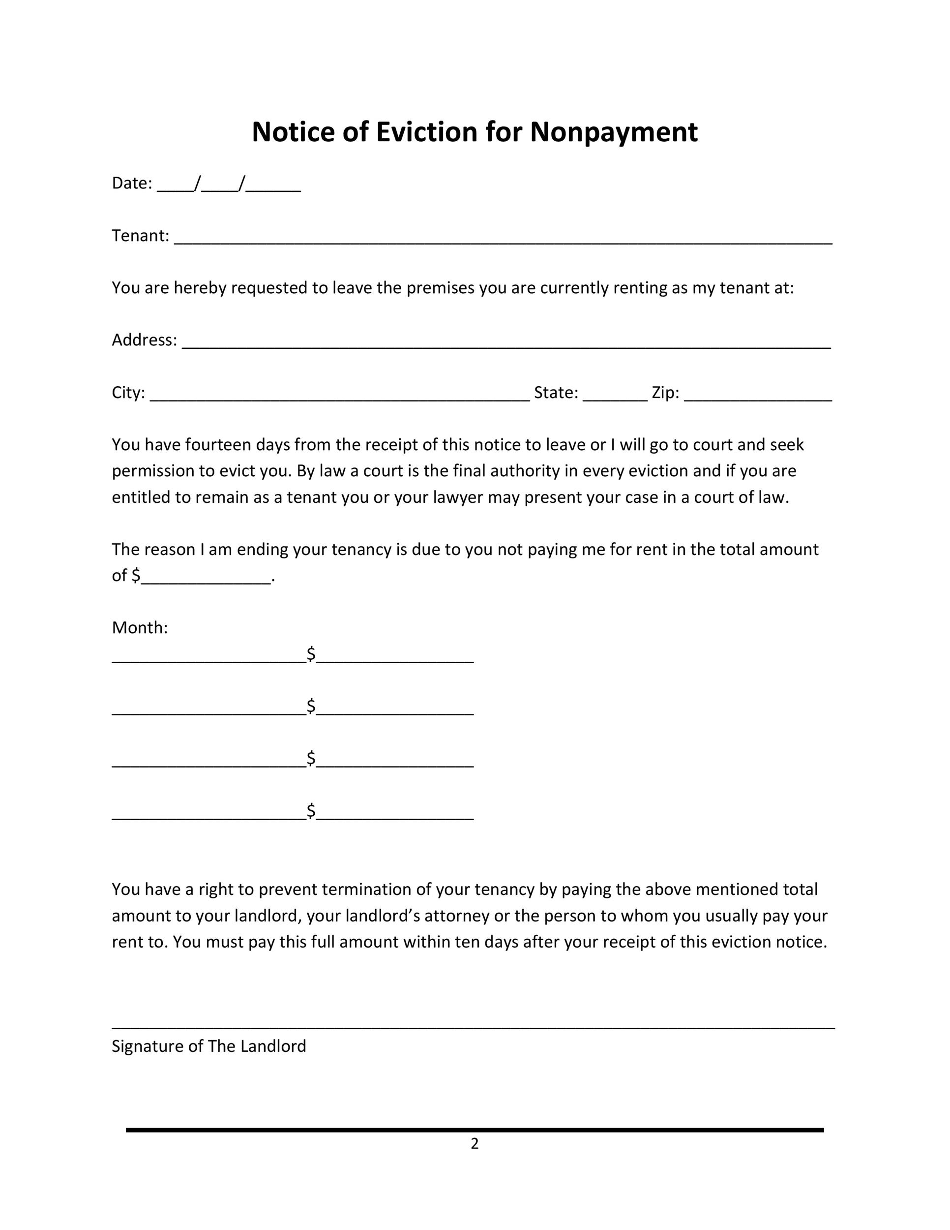 sample eviction notice in ontario