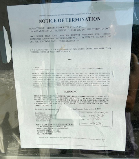 sample eviction notice in ontario
