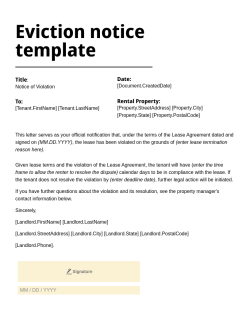 Free Eviction Notice Template - 2024 Legal Letter Sample