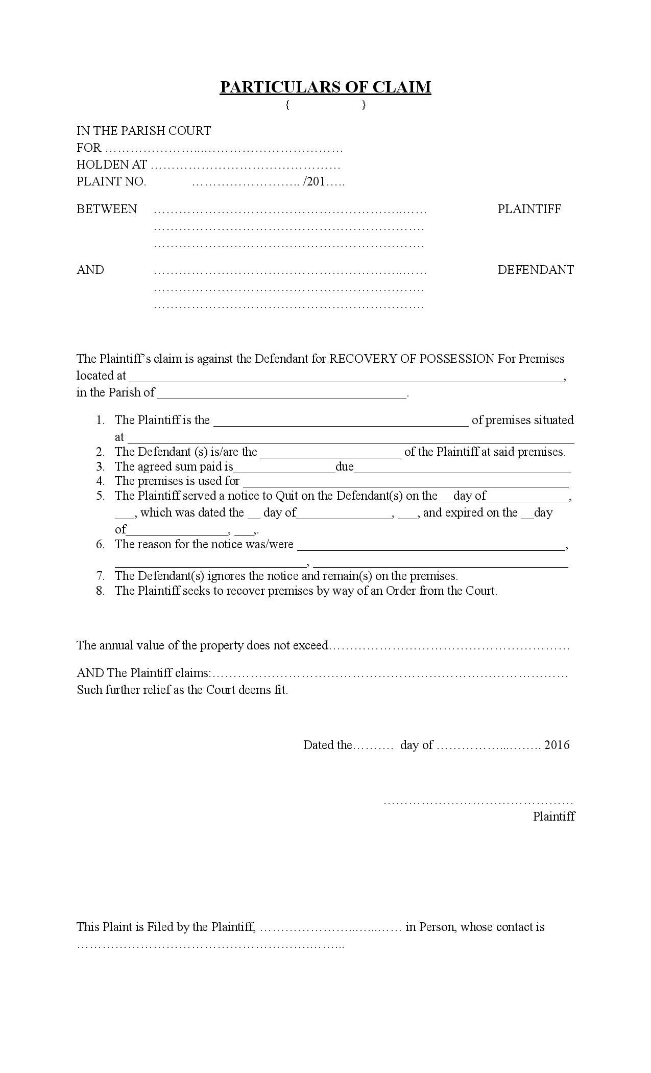 sample eviction notice jamaica