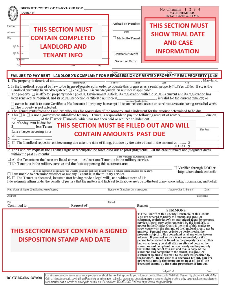 sample eviction notice letter maryland