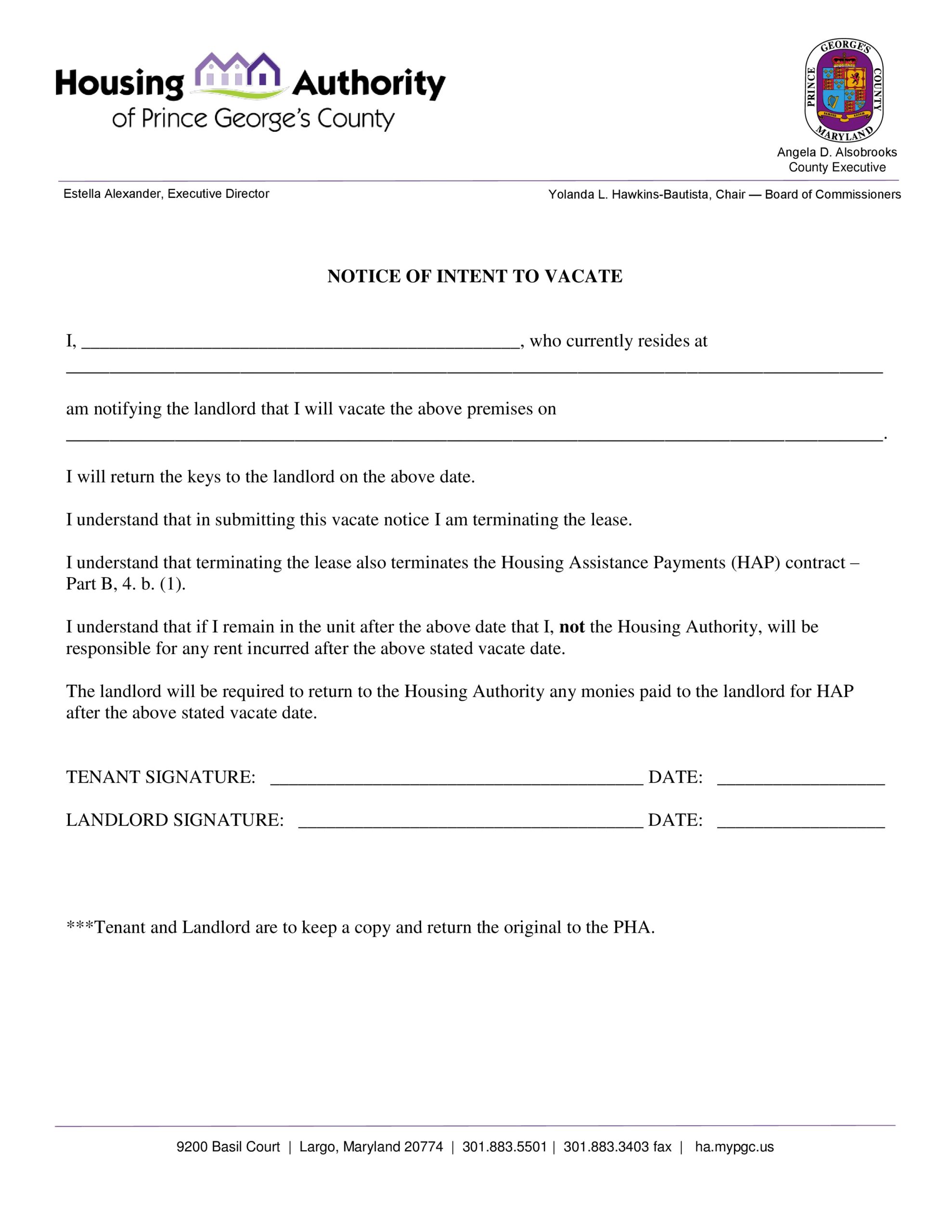 sample eviction notice letter maryland
