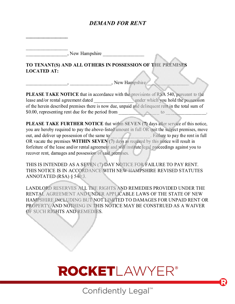 sample eviction notice new hampshire