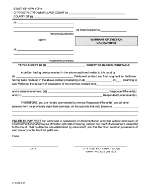 Warrant Of Eviction Non Payment - Fill Online, Printable, Fillable ...