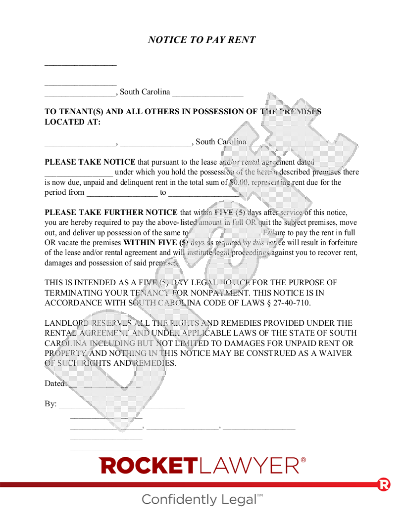 sample eviction notice south africa