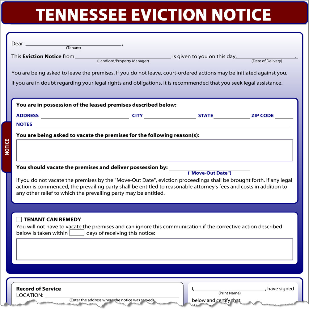 Tennessee Eviction Notice | SimplifyEm.com