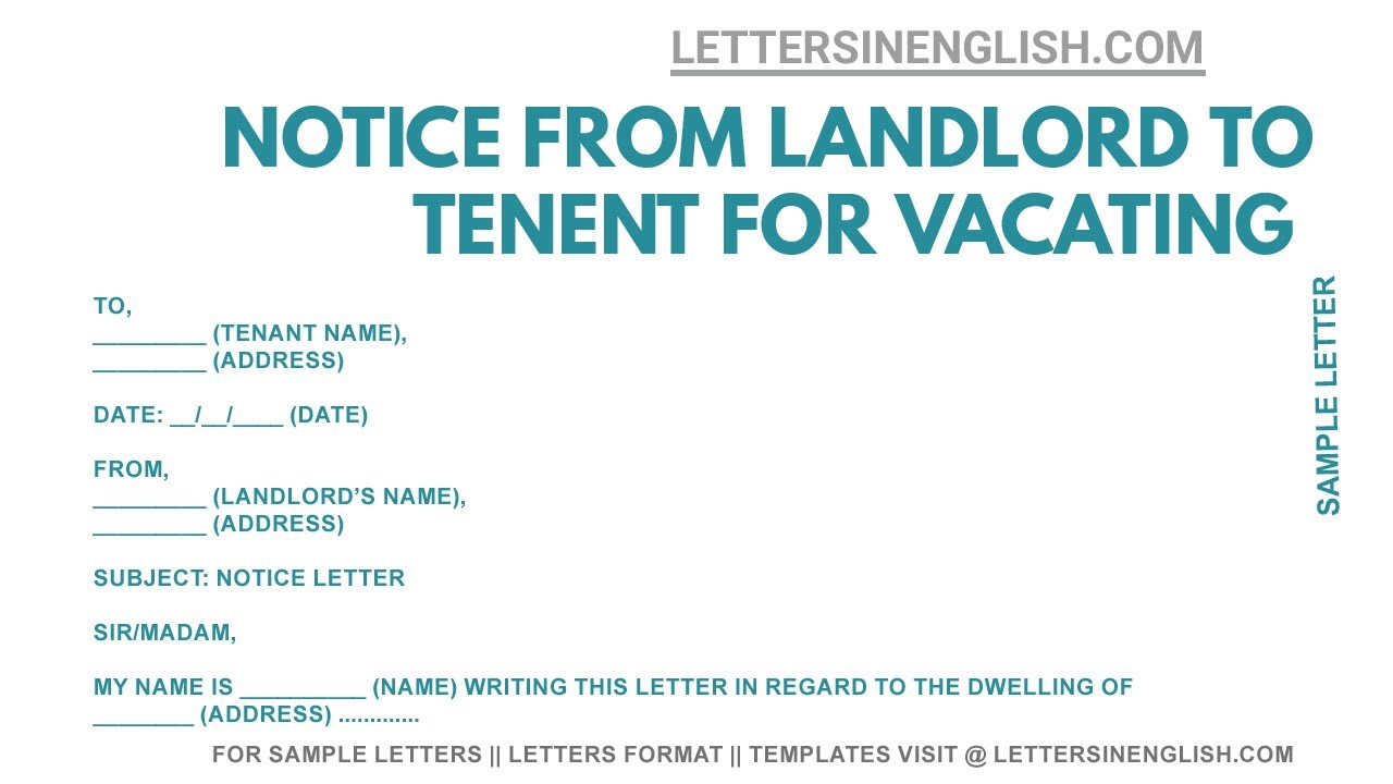 sample eviction notice to tenant in india