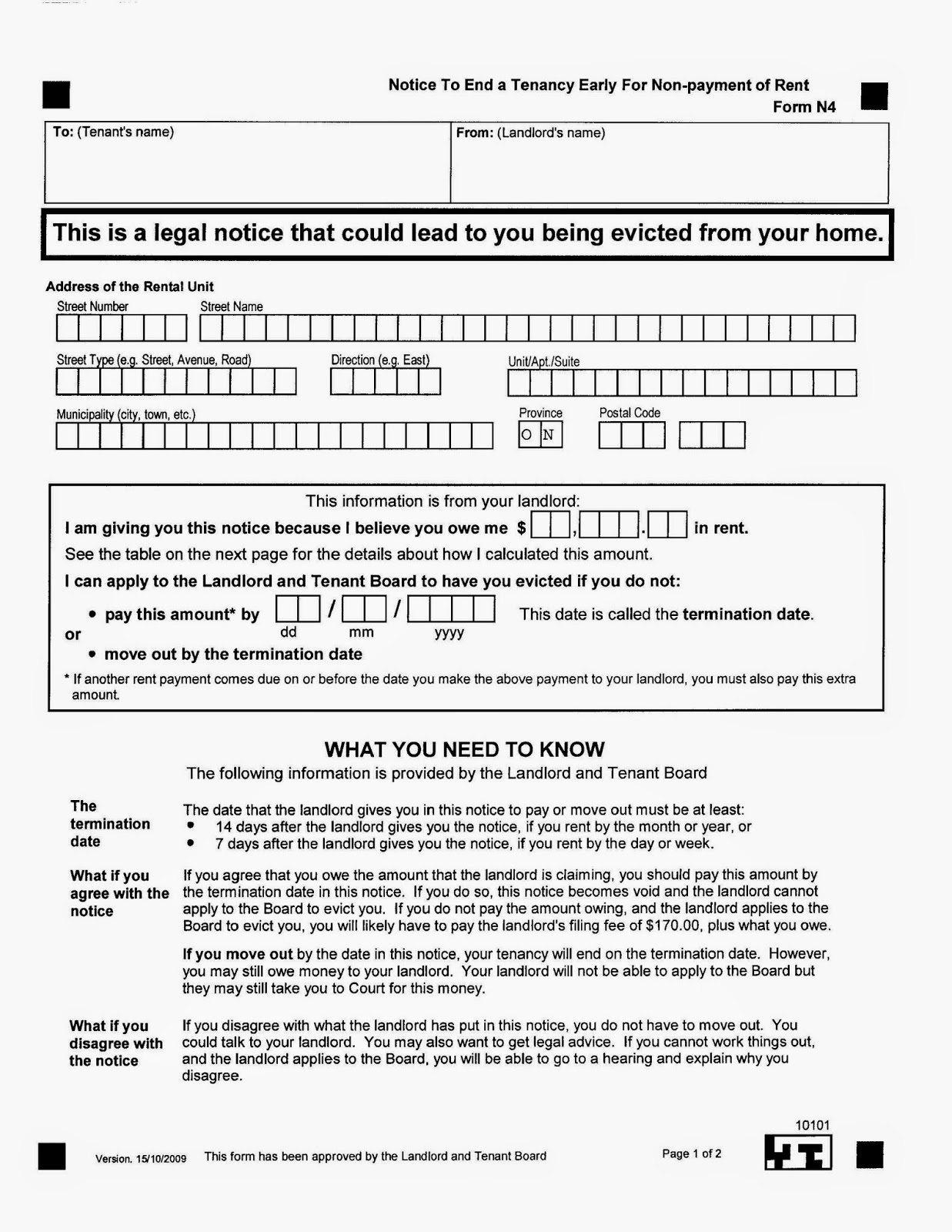 sample eviction notice to tenant in india