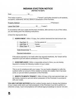 sample eviction notice to tenant in india