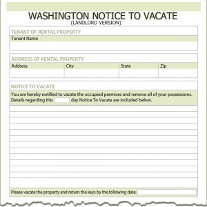 Washington Landlord Notice to Vacate | SimplifyEm.com