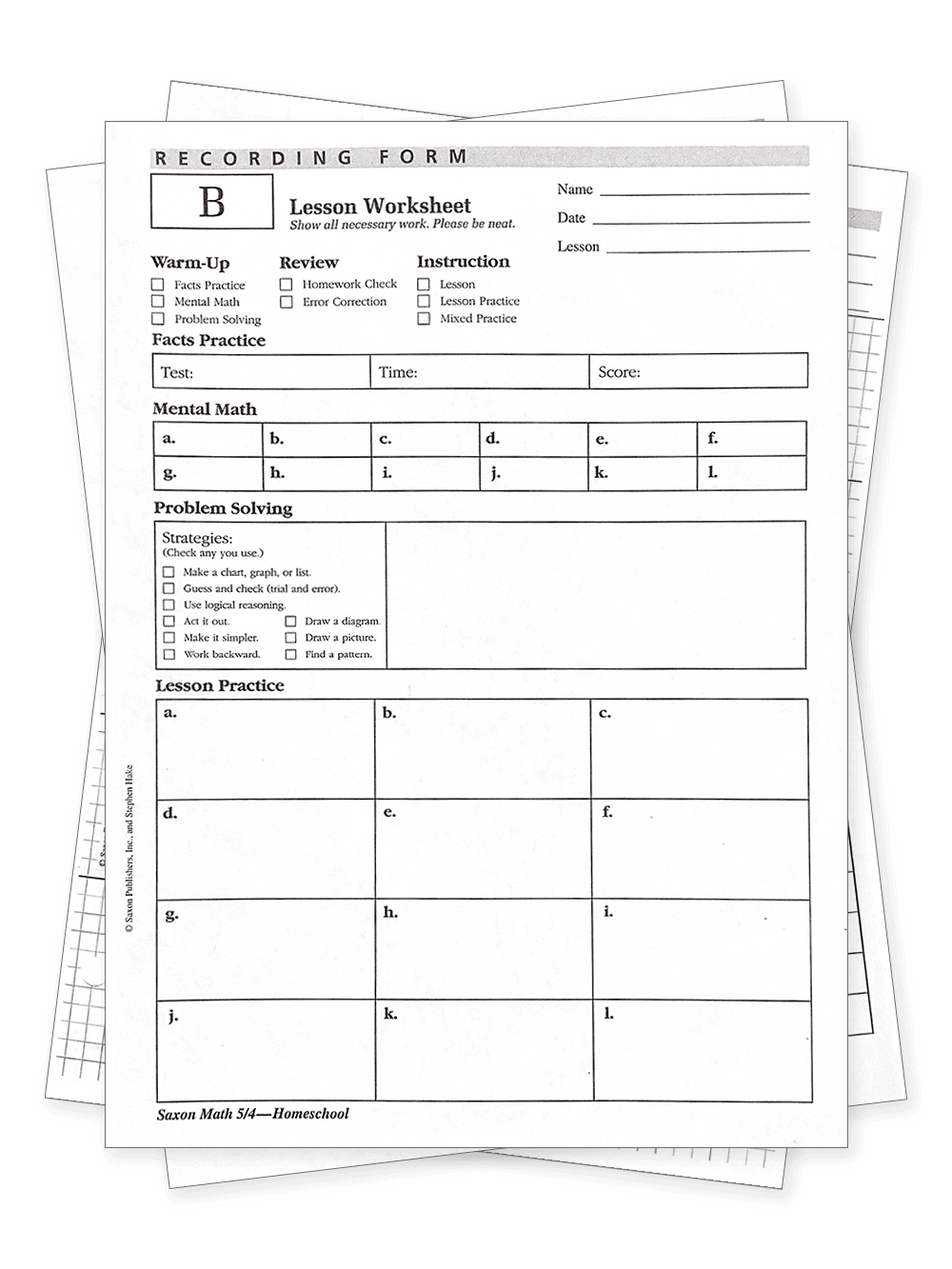 saxon math worksheet 5th grade