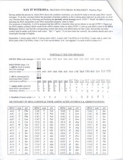 say it with dna protein synthesis worksheet answers