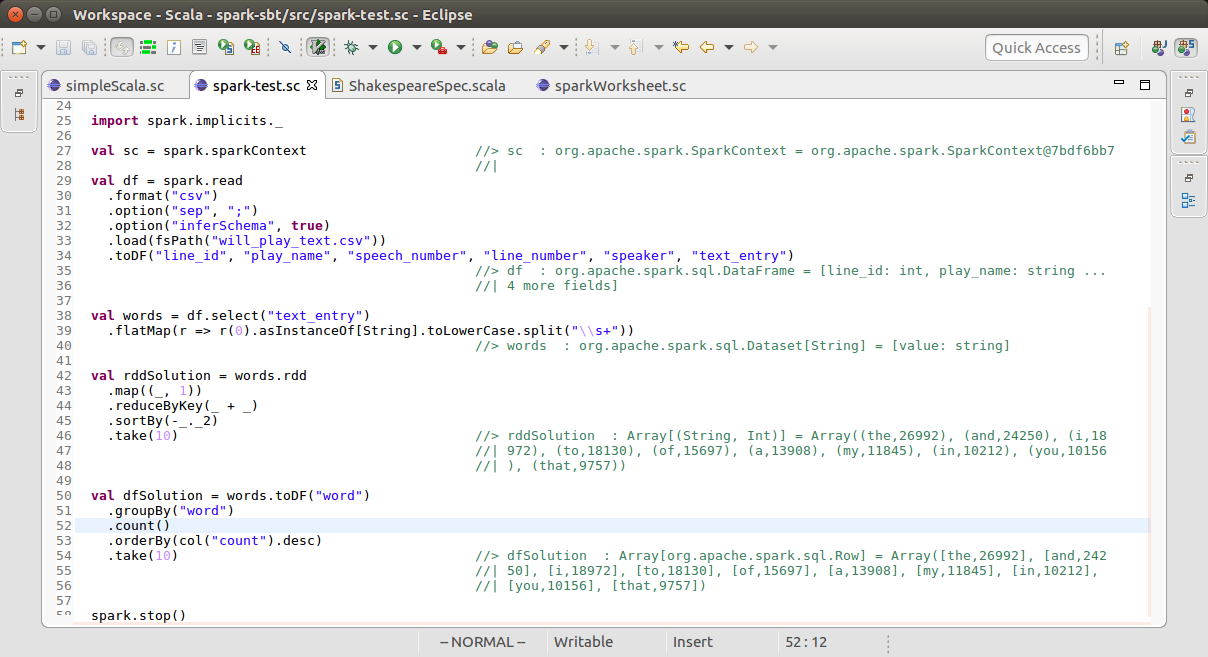 Running Spark on Scala Worksheet | Sanoris Blog