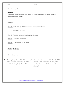 scale drawing worksheet 7th grade pdf