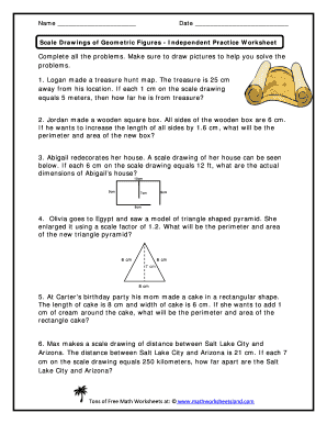 scale drawing worksheet 7th grade