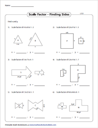 Scale Factor Worksheets | Scale Factor of Similar Figures