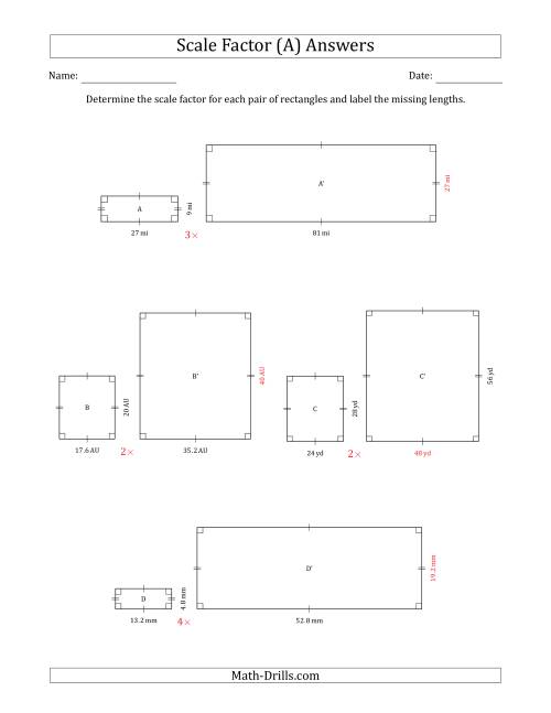 Determine the Scale Factor Between Two Rectangles and Determine ...