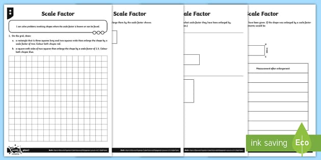 Scale Factor Worksheet PDF | Twinkl Resources (teacher made)