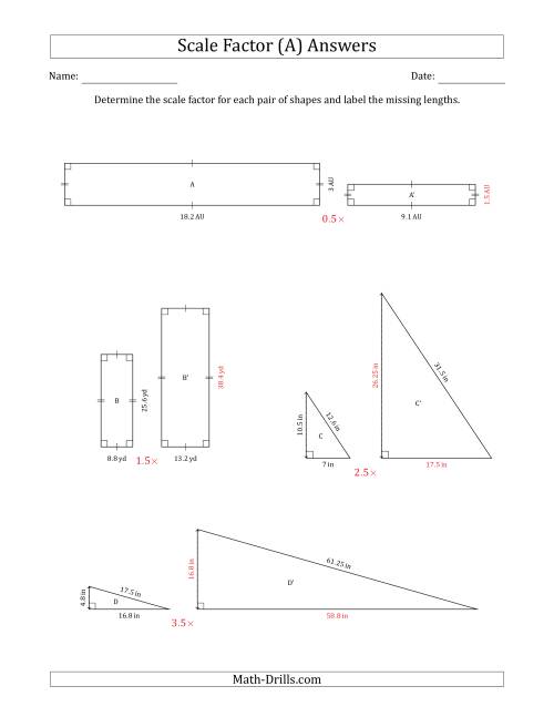 Determine the Scale Factor Between Two Shapes and Determine the ...