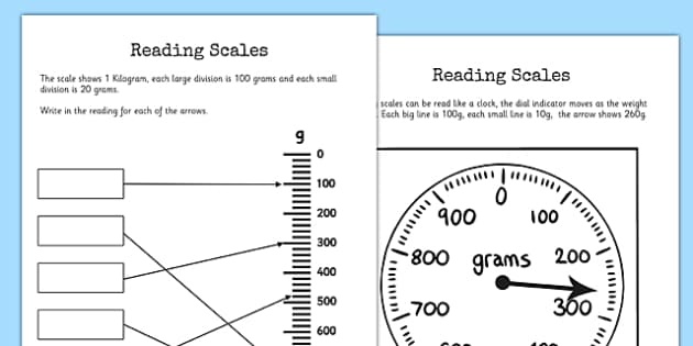 Reading Scales Worksheet / Worksheet (Lehrer gemacht)