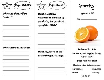 Scarcity Trifold - Reading Street 2nd Grade Unit 2 Week 3 ...
