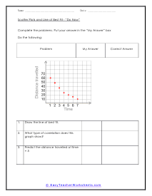 scatter plots and line of best fit worksheet answers